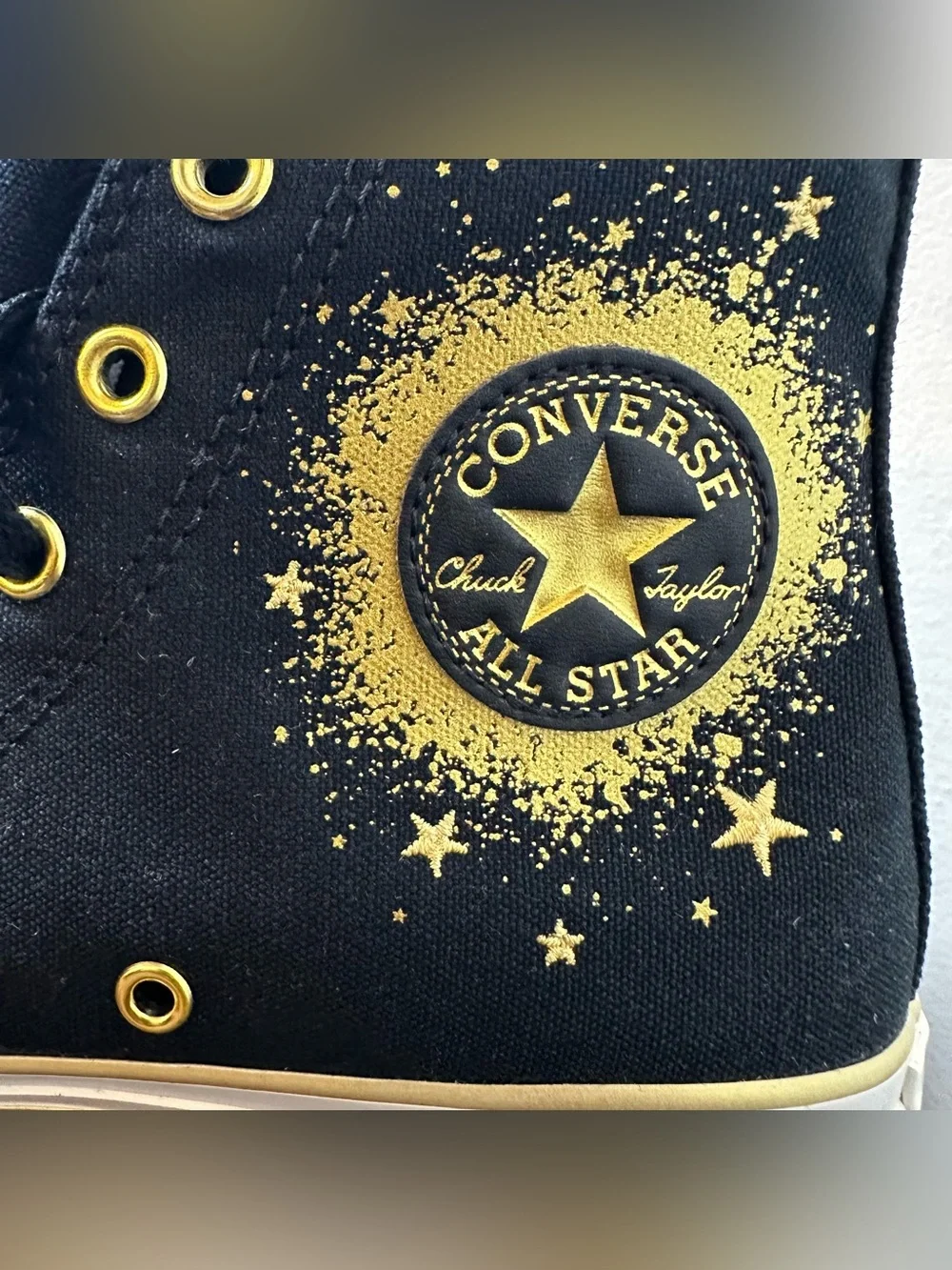 Converse Chuck Taylor All Star Gold Metallic CTAS High Top Sneakers, Size 5, New